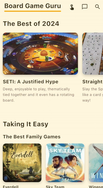 Board Game Guru App Demo - Strategy Features